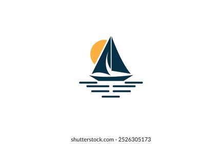 Iate logotipo projeto vetor modelo iate vetor ilustração logotipo projeto, ícone de vela, Mar Oceano Vela Aventura Viagem Transporte Projeto logotipo