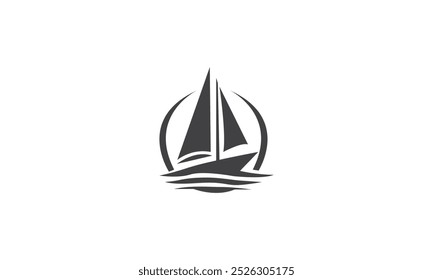 Yacht logo design vector template yacht vector illustration logo design, Sailing icon, Sea Ocean Sailing Adventure Travel Trip Transportation logo design