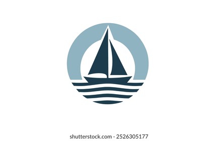 Iate logotipo projeto vetor modelo iate vetor ilustração logotipo projeto, ícone de vela, Mar Oceano Vela Aventura Viagem Transporte Projeto logotipo