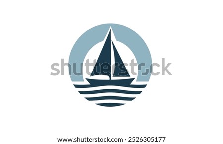 Yacht logo design vector template yacht vector illustration logo design, Sailing icon, Sea Ocean Sailing Adventure Travel Trip Transportation logo design