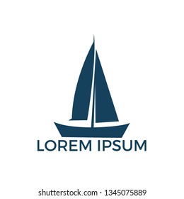 Yacht logo design. Yachting club or yacht sport team vector logo design. Marine travel adventure or yachting championship or sailing trip tournament.