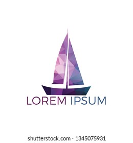 Yacht logo design. Yachting club or yacht sport team vector logo design. Marine travel adventure or yachting championship or sailing trip tournament.