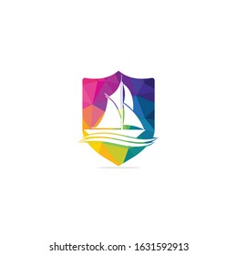 Yacht logo design. Yachting club or yacht sport team vector logo design.