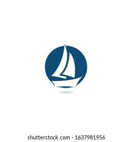 Yacht logo design. Yachting club or yacht sport team vector logo design. Marine travel adventure or yachting championship or sailing trip tournament.	
