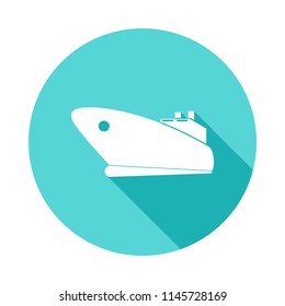 yacht logo icon in Flat long shadow. One of Ships collection icon can be used for UI/UX