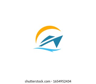 Yacht logo icon vector design 