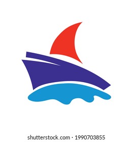 Ilustración del logotipo de yates gráficos vectoriales web