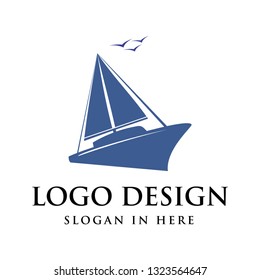 yacht logo, ship logo or cruise logo designs - vector