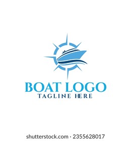 Yacht logo ship sailboat vector
