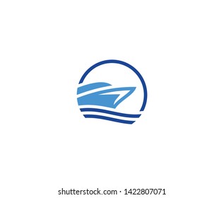 Yacht logo ship vector design 
