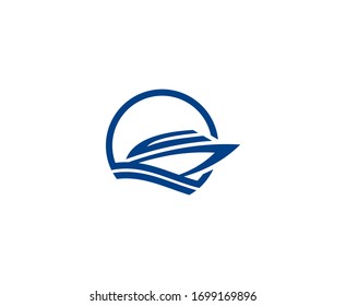 Yacht logo ship vector icon 