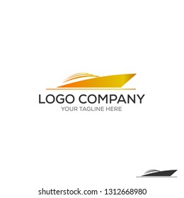 Yacht logo. Simple illustration of yacht logo designs, with gold colors