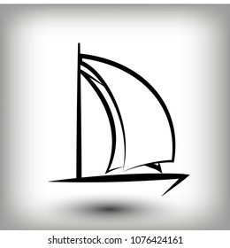 Yacht  logo templates. Sail boat silhouettes. Line  sail icon, vector illustration. Yachting and regatta symbols