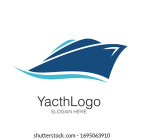 concepto de diseño vectorial de logotipo de yate