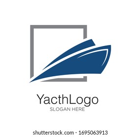 yacht logo vector design concept