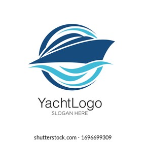 yacht logo vector design concept