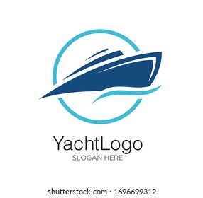 concepto de diseño vectorial de logotipo de yate