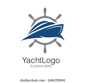 yacht logo vector design concept