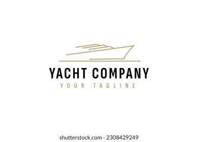 ilustración del icono vectorial del logotipo del yate