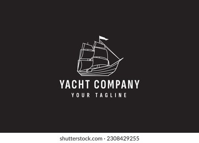 yacht logo vector icon illustration