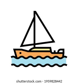 yacht mens leisure color icon vector. yacht mens leisure sign. isolated symbol illustration