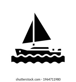 yacht mens leisure glyph icon vector. yacht mens leisure sign. isolated contour symbol black illustration