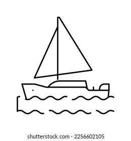 yacht mens leisure line icon vector. yacht mens leisure sign. isolated contour symbol black illustration