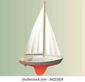 Yacht model vector realistic.