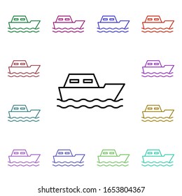 Yacht multi color style icon. Simple thin line, outline vector of summer icons for ui and ux, website or mobile application