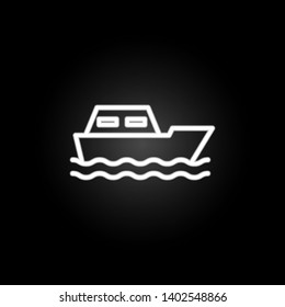 Yacht neon icon. Elements of summer set. Simple icon for websites, web design, mobile app, info graphics