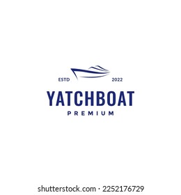 yacht ocean boat sailing isolated modern logo design vector icon illustration template