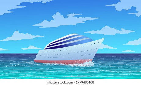 Yate en la ilustración de los vectores oceánicos