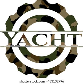 Yacht on camo texture