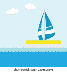 yacht on the sea sailboat in the midle of the sea