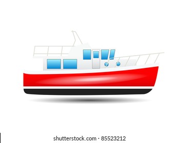 yacht on a white