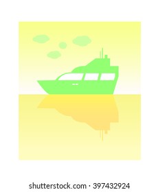 Yacht in the open ocean