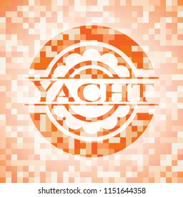 Yacht orange mosaic emblem