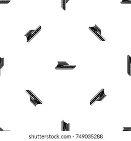 Yacht pattern repeat seamless in black color for any design. Vector geometric illustration