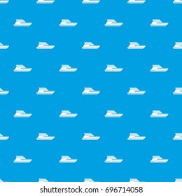 Yacht pattern repeat seamless in blue color for any design. Vector geometric illustration