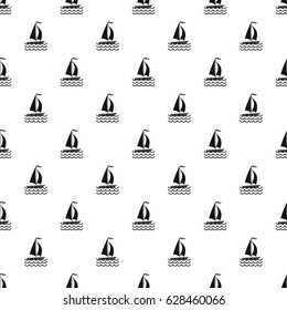 Yacht pattern seamless in simple style vector illustration