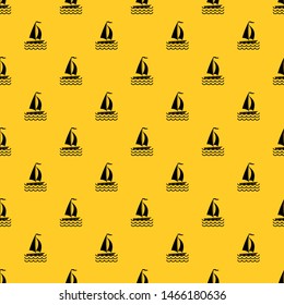 Yacht pattern seamless vector repeat geometric yellow for any design