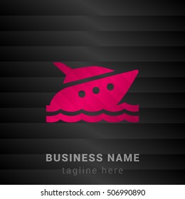 Yacht Pink and black silk fashion premium icon / Logo