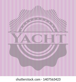 Yacht pink emblem. Vintage. Vector Illustration. Detailed.