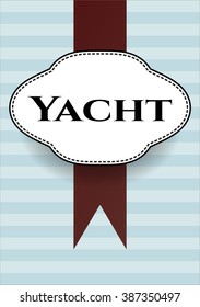 Yacht poster or card