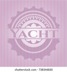 Yacht realistic pink emblem