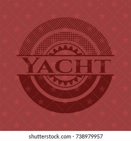 Yacht realistic red emblem