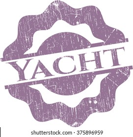 Yacht rubber stamp with grunge texture