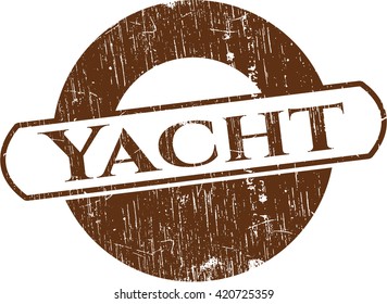 Yacht rubber stamp with grunge texture