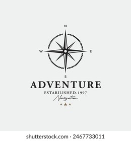 Yacht rudder logo design with sea waves, rope and vintage anchor. Logo for business, sailor, sailing.