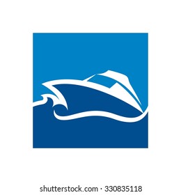 yacht sail boat logo vector